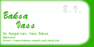 baksa vass business card